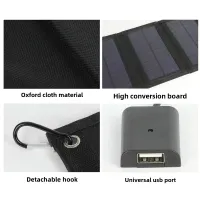 Foldable Weatherproof USB Solar Charger thumbnail 3