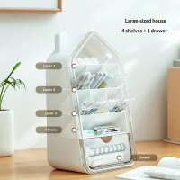 Clear Plastic Desktop Organizer with Drawer thumbnail 1