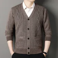 Men's V-Neck Button Knit Cardigan Jacket thumbnail 4
