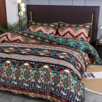 Boho Striped Geometric Bedding Set 3pcs thumbnail 2