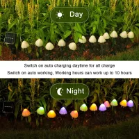 10-Pack Solar Mushroom Pathway Lights thumbnail 5