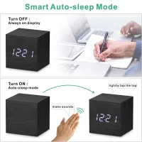 Wooden LED Digital Alarm Clock thumbnail 3