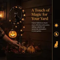 Halloween Cat & Pumpkin Solar Stake thumbnail 5