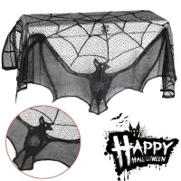 Halloween Lace Bat Spider Tablecloth Scarf thumbnail 3