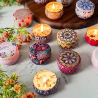 Vintage Flower Scented Soy Candle Jar thumbnail 1