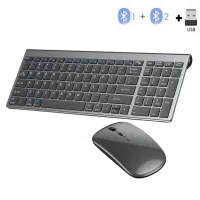Gray Bluetooth Keyboard & Mouse Combo thumbnail 1