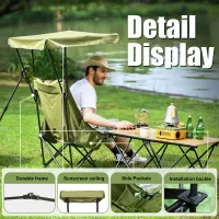 YOUNG WOOD Portable Camping Chair with Canopy thumbnail 3