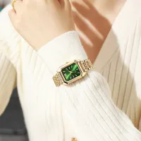 Luxury Rectangle Steel Band Quartz Watch thumbnail 2