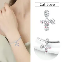 Sterling Silver Pet Footprint Charms Bracelet thumbnail 3