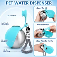 Stainless Steel Pet Travel Water Bottle thumbnail 4
