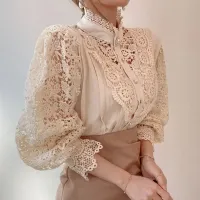 Elegant Lace Stand Collar Blouse thumbnail 5