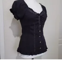 Vintage Black Bow Blouse - Y2K Style thumbnail 3
