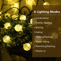 Solar Crystal Globe LED String Lights thumbnail 2