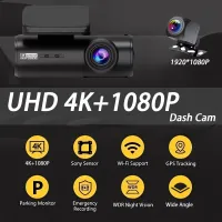4K UHD Dual Lens Dash Cam WiFi GPS thumbnail 2