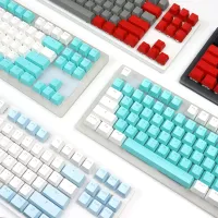 Cyan White PBT Keycaps Set thumbnail 2
