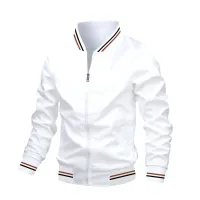 Men's Black Slim Fit Bomber Jacket thumbnail 3