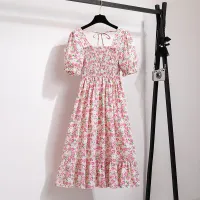 Pleated Chiffon Midi Beach Dress thumbnail 4