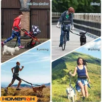 Hands-Free Reflective Dog Leash with Waist Bag thumbnail 4