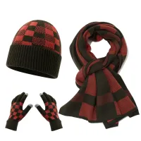 Men's Checkerboard Knit Winter Set 3-Piece thumbnail 3