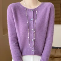 Women's Merino Wool Knitted Cardigan thumbnail 2
