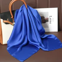 Large Silk Satin Scarf Hijab - Spring Print thumbnail 5