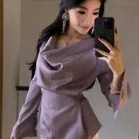 Silk Satin Flare Sleeve Blouse thumbnail 5