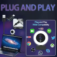 4K Webcam with Fill Light & Microphone thumbnail 5
