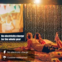 Solar Curtain LED String Lights 300 LEDs thumbnail 3