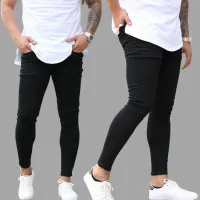 Men's Black Skinny Jogger Jeans thumbnail 3