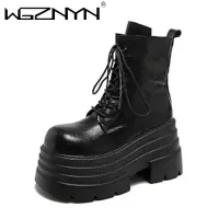 Gothic Platform Combat Ankle Boots thumbnail 2