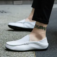 Men's Leather Loafers Slip-On Boat Shoes thumbnail 5