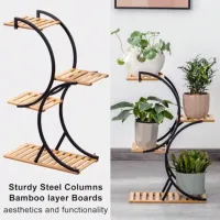 Bamboo 4-Tier Plant Stand thumbnail 3