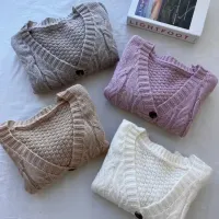 Cable Knit Crop Cardigan Sweater thumbnail 6