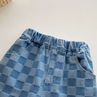 Children's Plaid Denim Jeans Pants 1-5Y thumbnail 5