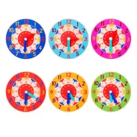 Wooden Montessori Clock Learning Toy thumbnail 5