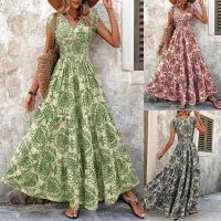 Vintage Floral Print Long Dress thumbnail 6