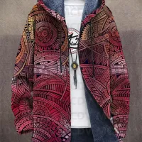 Retro Ethnic Plush Cardigan Coat thumbnail 5