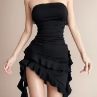 Black Y2K Backless Bodycon Dress thumbnail 4
