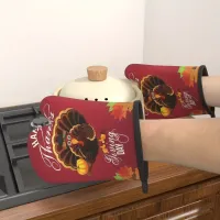 Thanksgiving Turkey Oven Mitts Set thumbnail 4