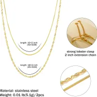 Dainty Layered Gold Necklace Set thumbnail 6