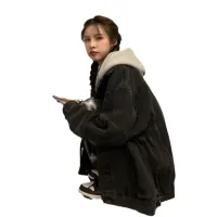 Women's Vintage Denim Hooded Jacket thumbnail 5