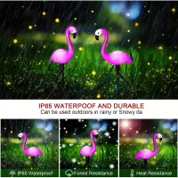 Solar Flamingo Garden Stake Light thumbnail 4