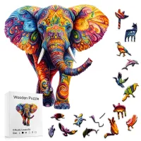 Elephant Wooden Puzzle Brain Teaser thumbnail 1