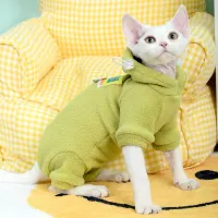 Sphynx Cat Fleece Hooded Sweater thumbnail 3