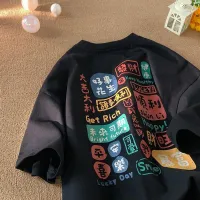 Korean Retro Letter Print Couple T-Shirt thumbnail 2