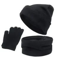 Winter Knitted Beanie Scarf Gloves Set thumbnail 2