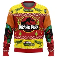 Jurassic Park Dinosaur Christmas Sweater Hoodie thumbnail 3