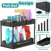 2 Tier Under Sink Sliding Organizer thumbnail 2
