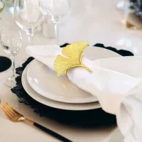 Ginkgo Biloba Napkin Rings Set of 6 thumbnail 2