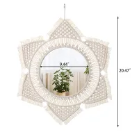 Boho Macrame Round Wall Mirror thumbnail 5